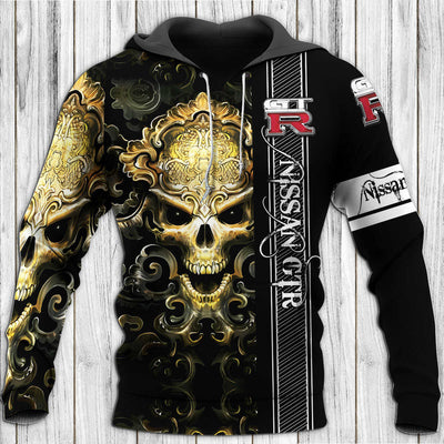 Skyline/GTR Skull Art All Over Print Hoodie - A GTR Halloween Hoodie