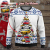 Personalized Car Christmas Tree Wool Ugly Sweater V1