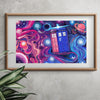 Tardis Floating In The Galaxy - Doctor Who Art Poster