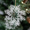 911 Silhouette/Snowflake Handmade Wood/Acrylic Art Ornament