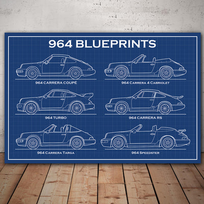 964 Blueprints Canvas Wall Art