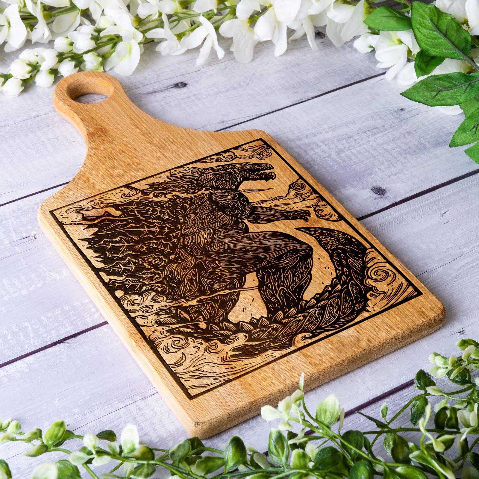Godzilla Monochrome Art Cutting Board