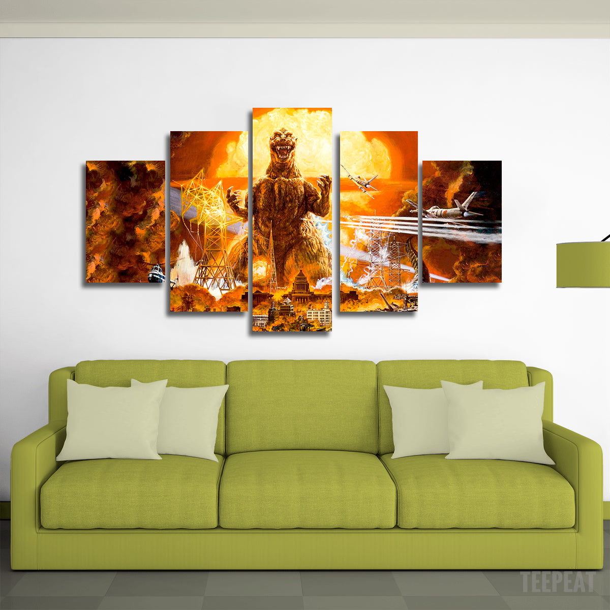 Classic Godzilla Canvas Wall Art