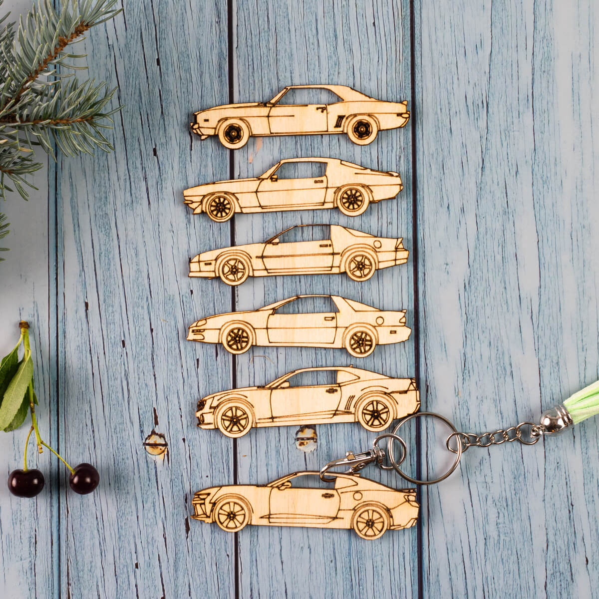 Best Price Wooden Mercedes Benz Keyring Key Laser Cut Wood Car Keychain  Natural