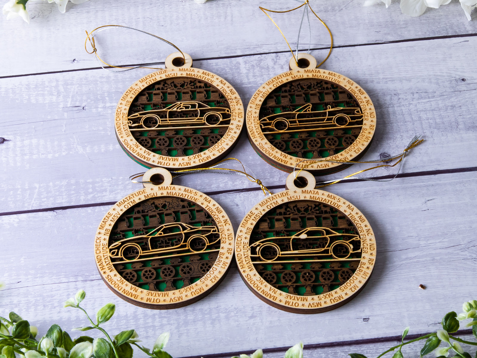 Miata Collection 3-Layer Handmade Wood Art Ornament