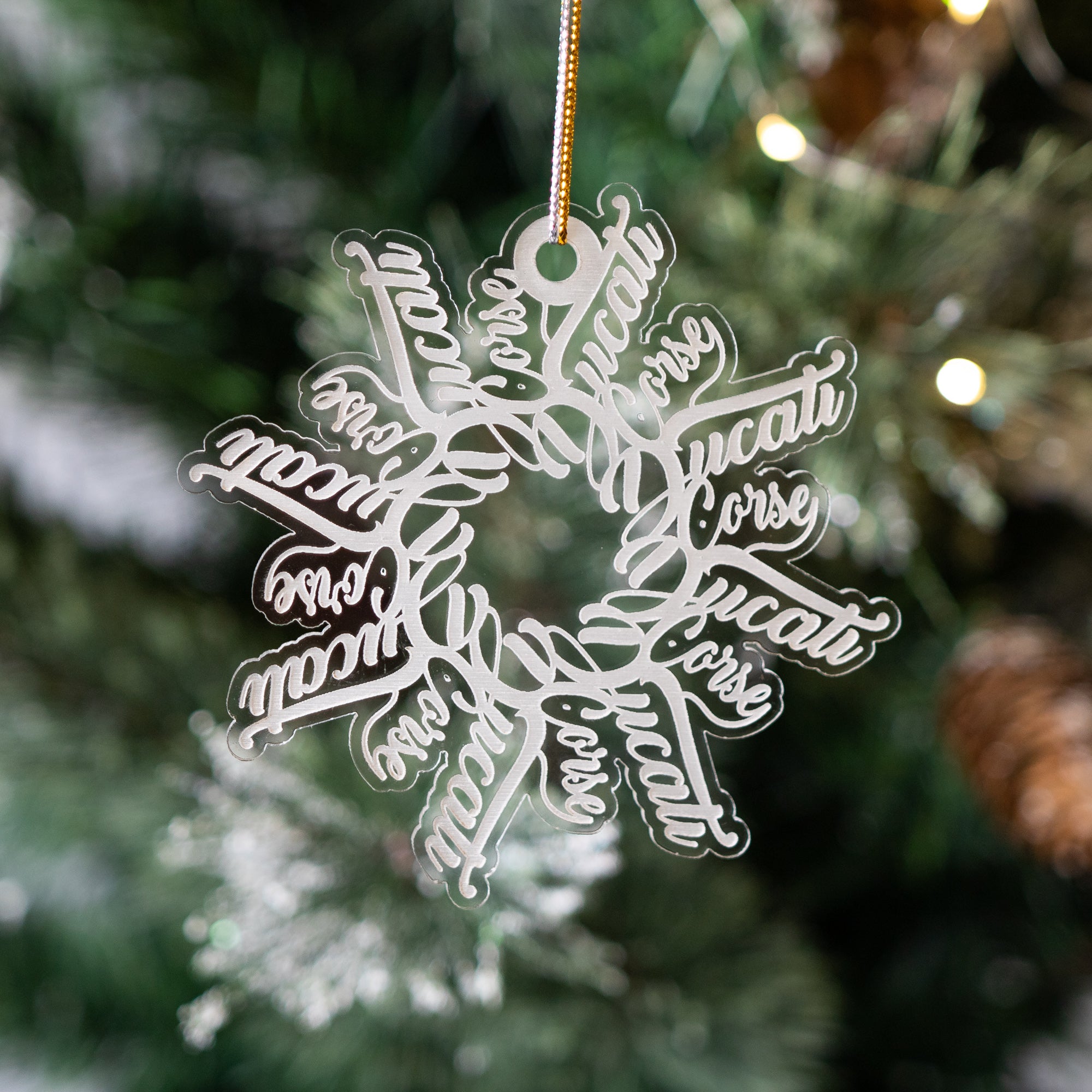 Ducati Snowflake Handmade Acrylic Art Ornament