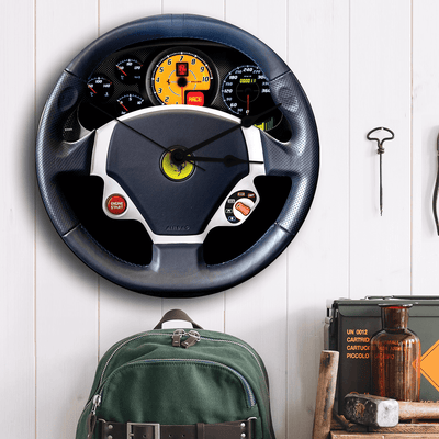 Gadget of the Day - Ferrari F1 Car crashing out of F1 Steering Wall Clock
