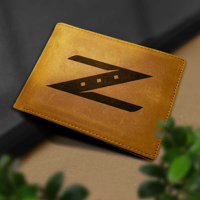 Z-car Hand-made Engraved Leather Bifold Wallet