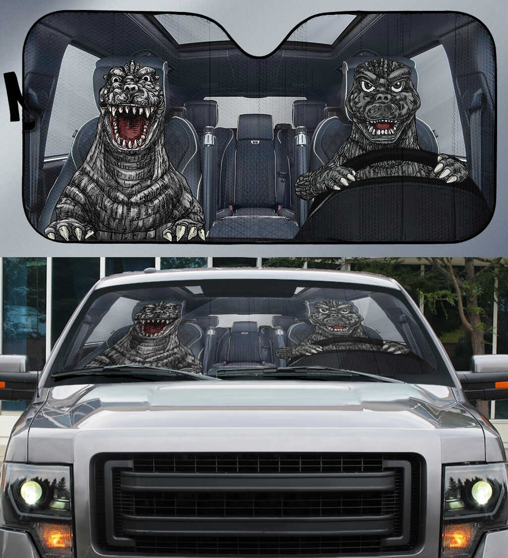 Godzilla Windshield Sun Shade - Godzilla Art Foldable Car Sun Visor