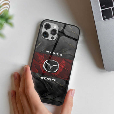 Miata Glass Phone Case - Miata Art Protective Phone Cover For iPhone And Samsung