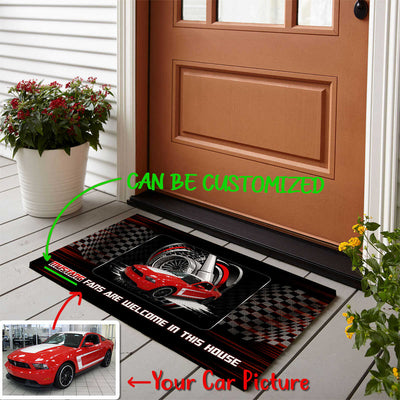 Personalized Car Doormat - Racing Art Design Welcome Mat For Car Enthusiasts