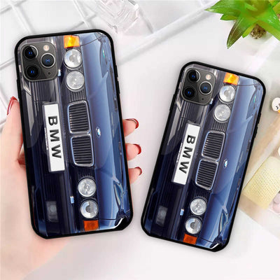 B.M.W Glass Phone Case - B.M.W Car Front Art Protective Phone Cover For iPhone And Samsung