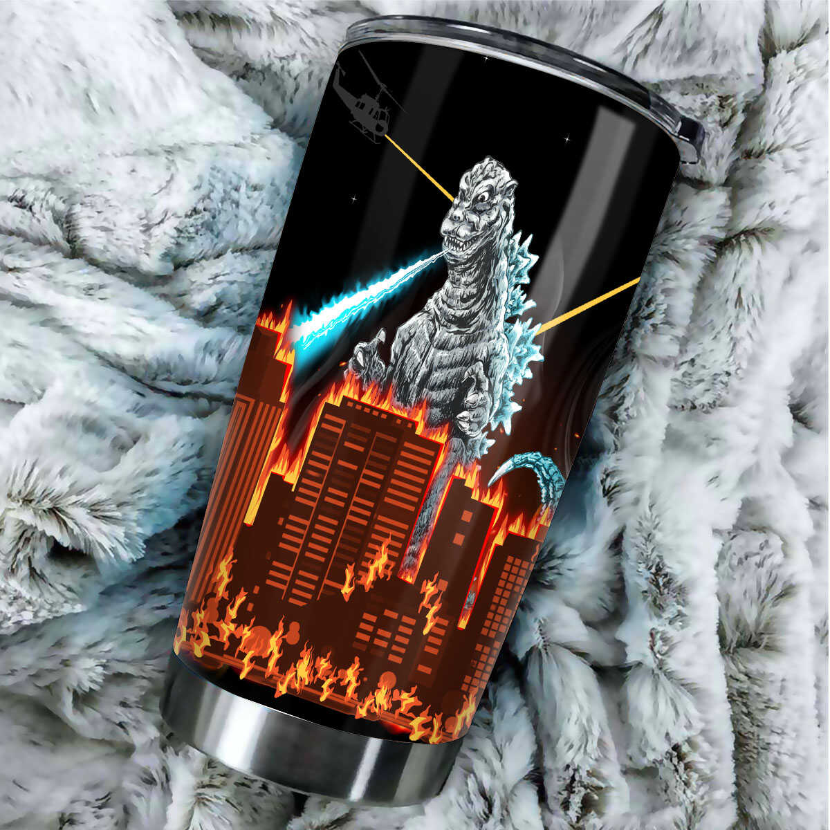 Godzilla Art Tumbler - Stainless Steel Vacuum Insulated Tumbler For Godzilla And Kaiju Fans