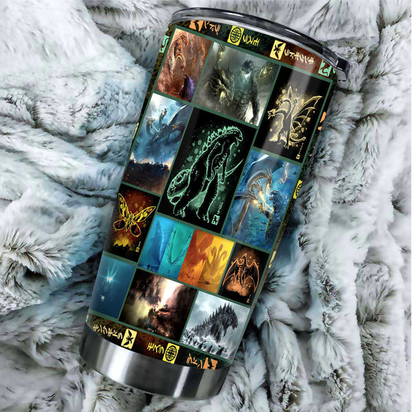 Godzilla Art Tumbler - Stainless Steel Vacuum Insulated Tumbler