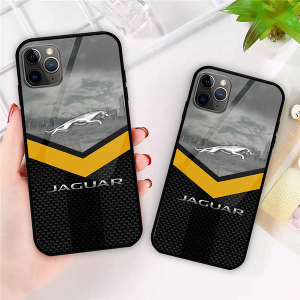 Jaguar Glass Phone Case Jaguar Art Protective Phone Cover For