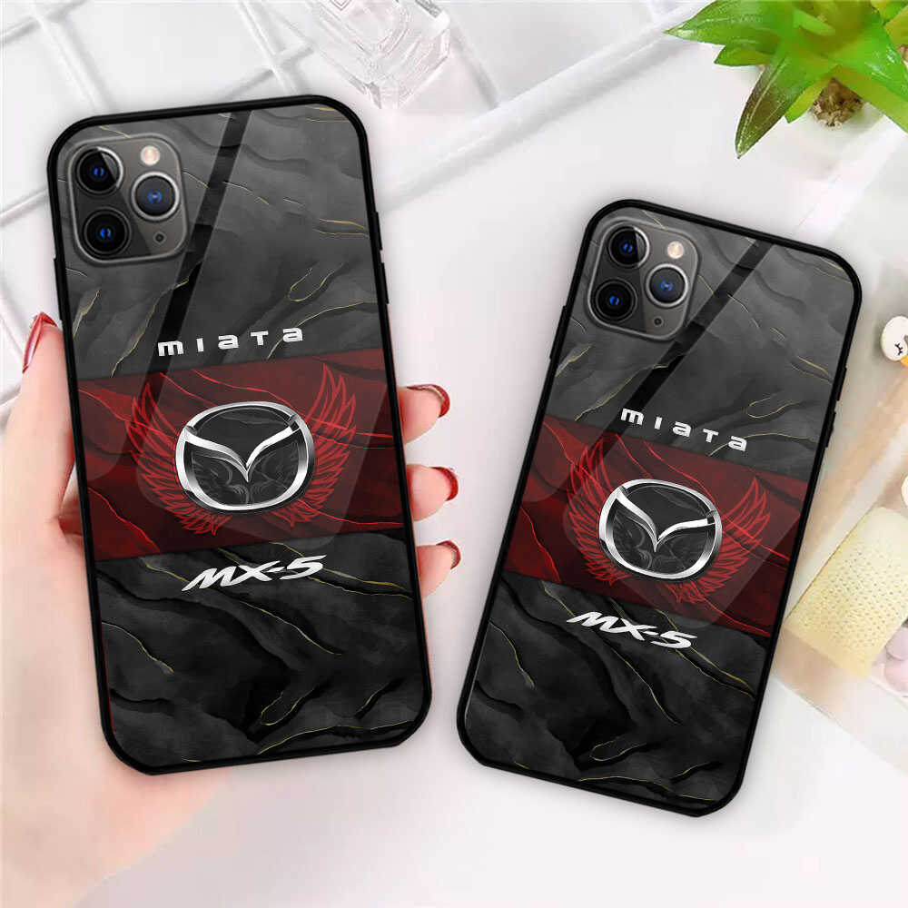 Miata Glass Phone Case - Miata Art Protective Phone Cover For iPhone And Samsung