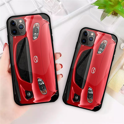 Miata Glass Phone Case - Miata Car Front Art Protective Phone Cover For iPhone And Samsung