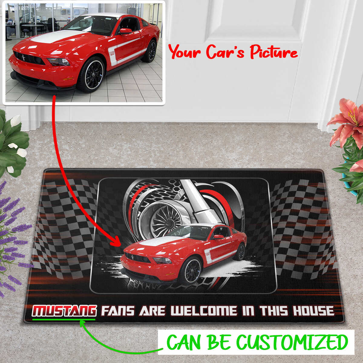 Personalized Car Doormat - Racing Art Design Welcome Mat For Car Enthu -  TrendySweety