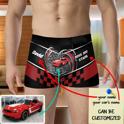 Personalized Men Boxer Briefs - Comfort Boxer Briefs With Flex Waistband For Car Enthusiast