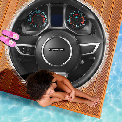 Camaro Steering Wheel Art Beach Towel