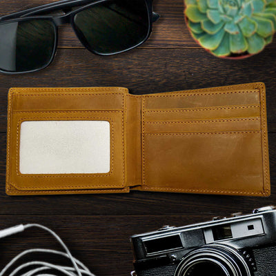 Z-car Hand-made Engraved Leather Bifold Wallet