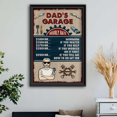 Jaguar Dad's Garage Hourly Rate Wall Art