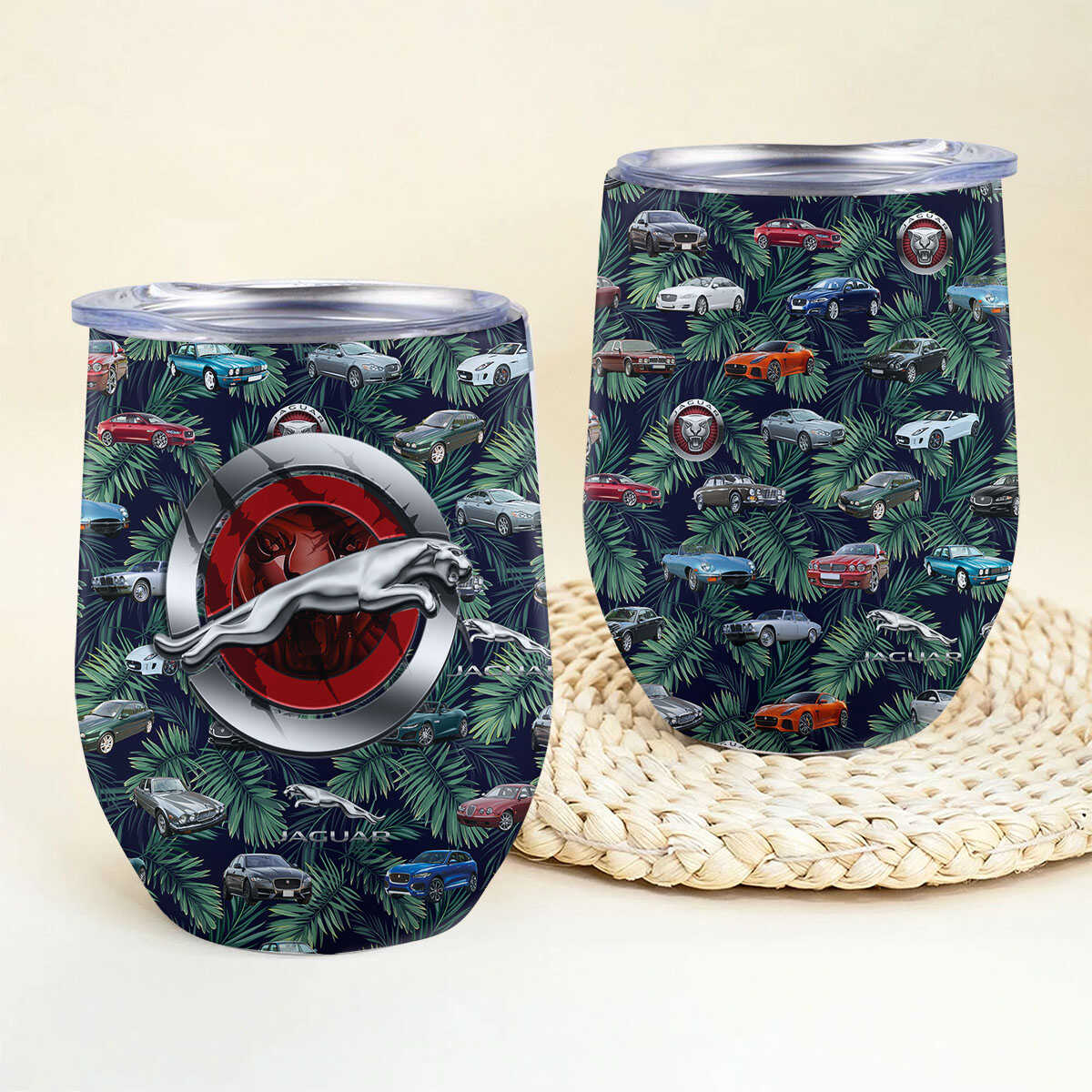 Jaguar Hawaiian Wine Tumbler - Stainless Steel Vacuum Insulated Wine Tumbler For Jaguar Fans