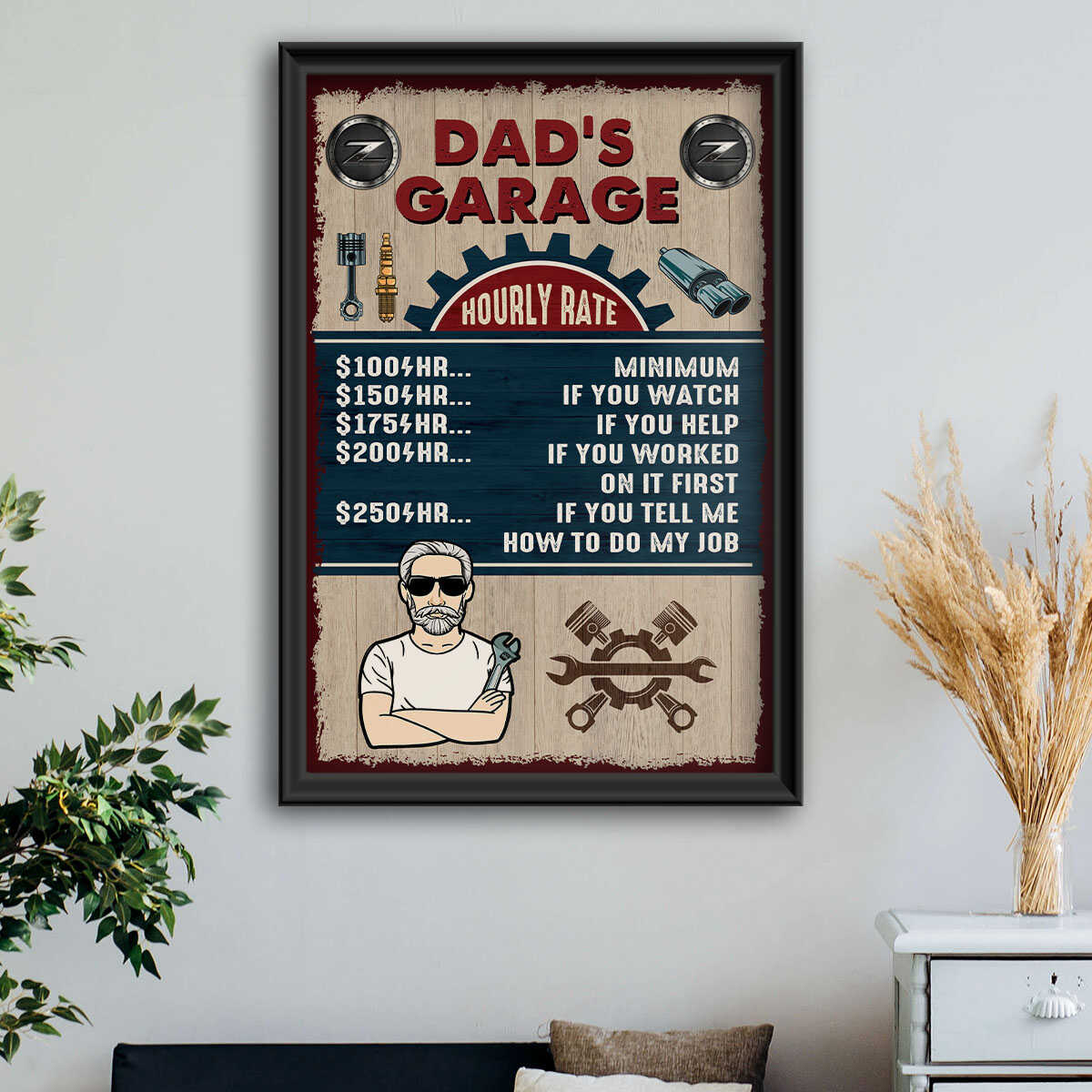 Nissan Z Dad's Garage Hourly Rate Wall Art
