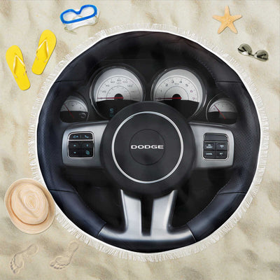 Challenger Steering Wheel Art Beach Towel