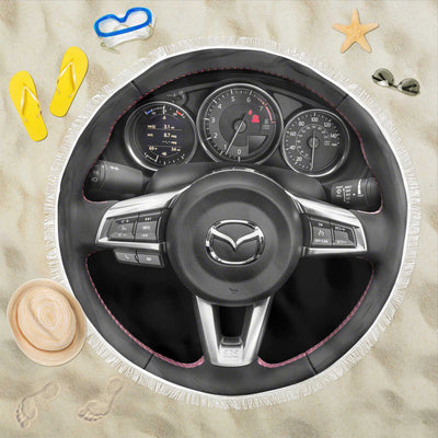 Miata Steering Wheel Art Beach Towel