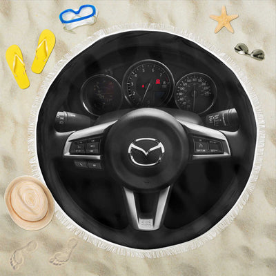 Miata Steering Wheel Art Beach Towel
