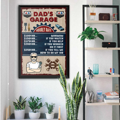 Camaro Dad's Garage Hourly Rate Wall Art
