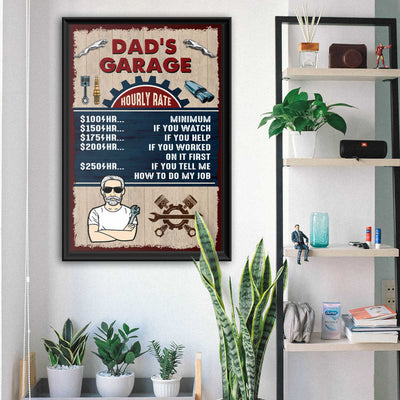 Jaguar Dad's Garage Hourly Rate Wall Art