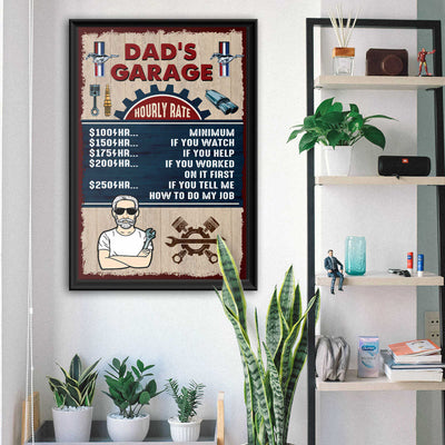 Mustang Dad's Garage Hourly Rate Wall Art