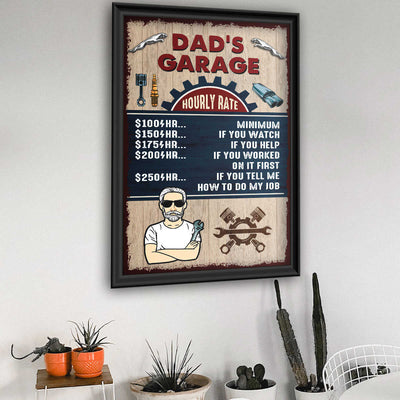 Jaguar Dad's Garage Hourly Rate Wall Art
