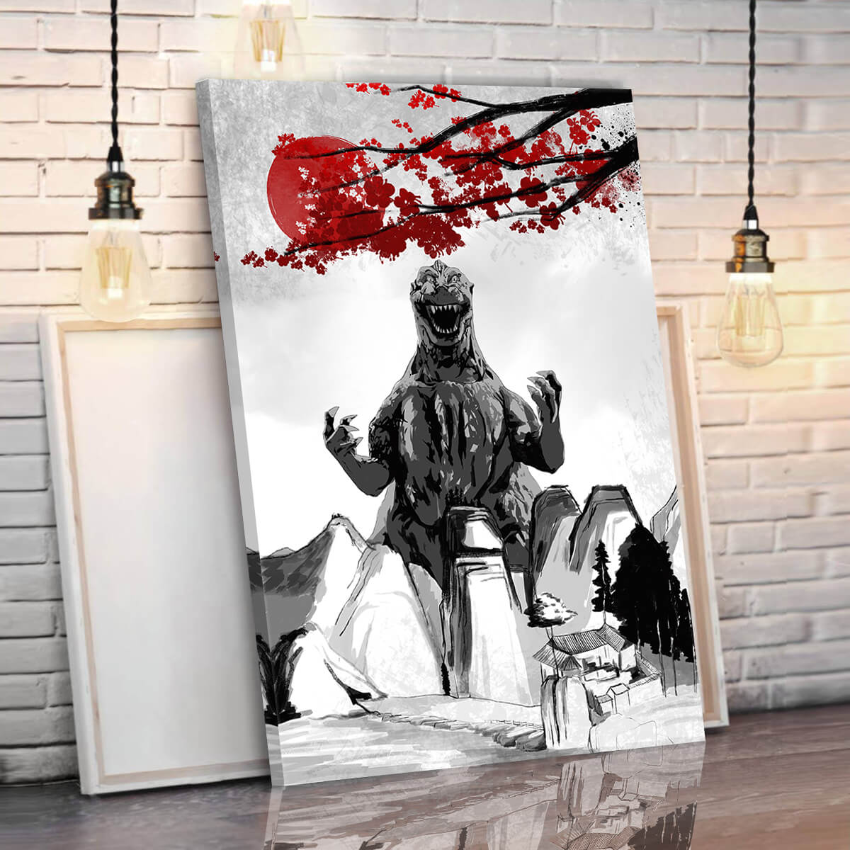 Godzilla Eastern Style Canvas Wall Art