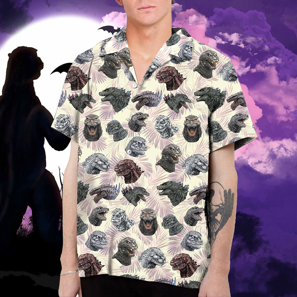 Godzilla Head Collection Hawaiian Shirt
