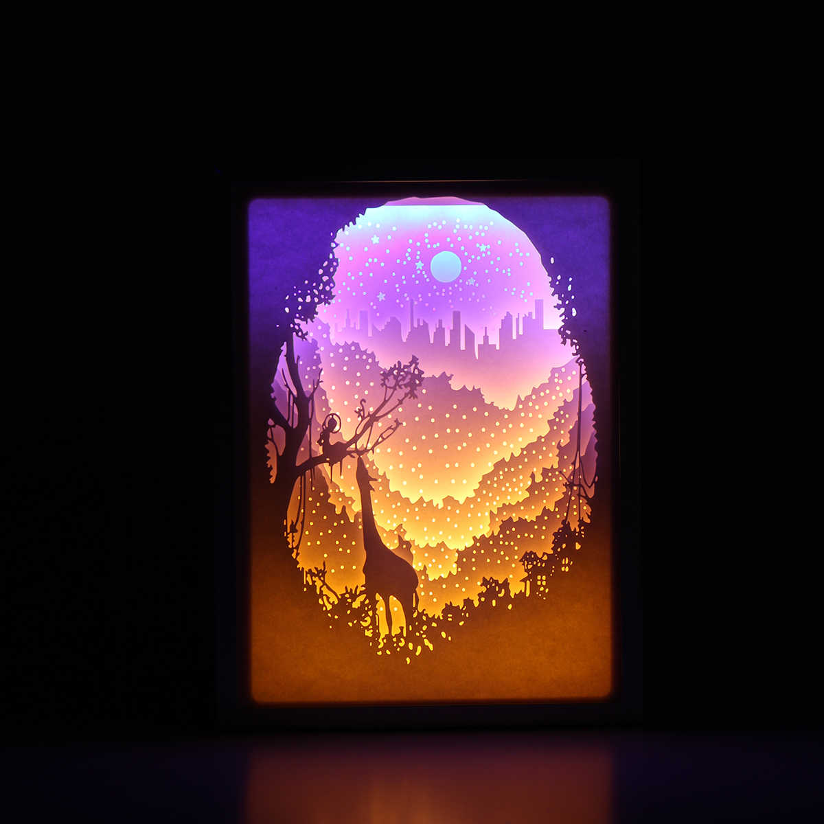 Giraffe In The Forest Shadowbox