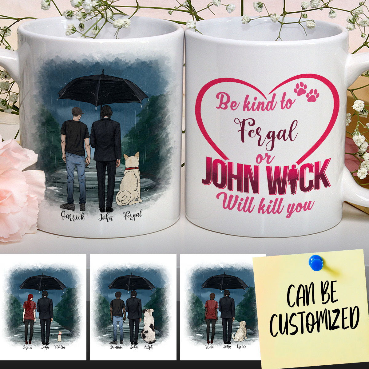 Personalized J.W, You & Your Dog Mug (Male version)