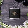 B.M.W Laser Engraved Leather Flask Gift Set