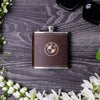 B.M.W Laser Engraved Leather Flask Gift Set