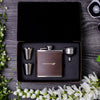 Challenger Silhouette Collection Laser Engraved Leather Flask Gift Set