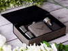 Vette Silhouette Collection Laser Engraved Leather Flask Gift Set