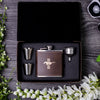 Mustang Silhouette Collection Laser Engraved Leather Flask Gift Set