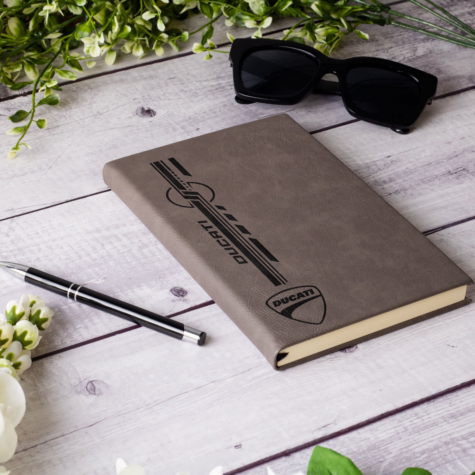Ducati Laser Engraved Leather Journal