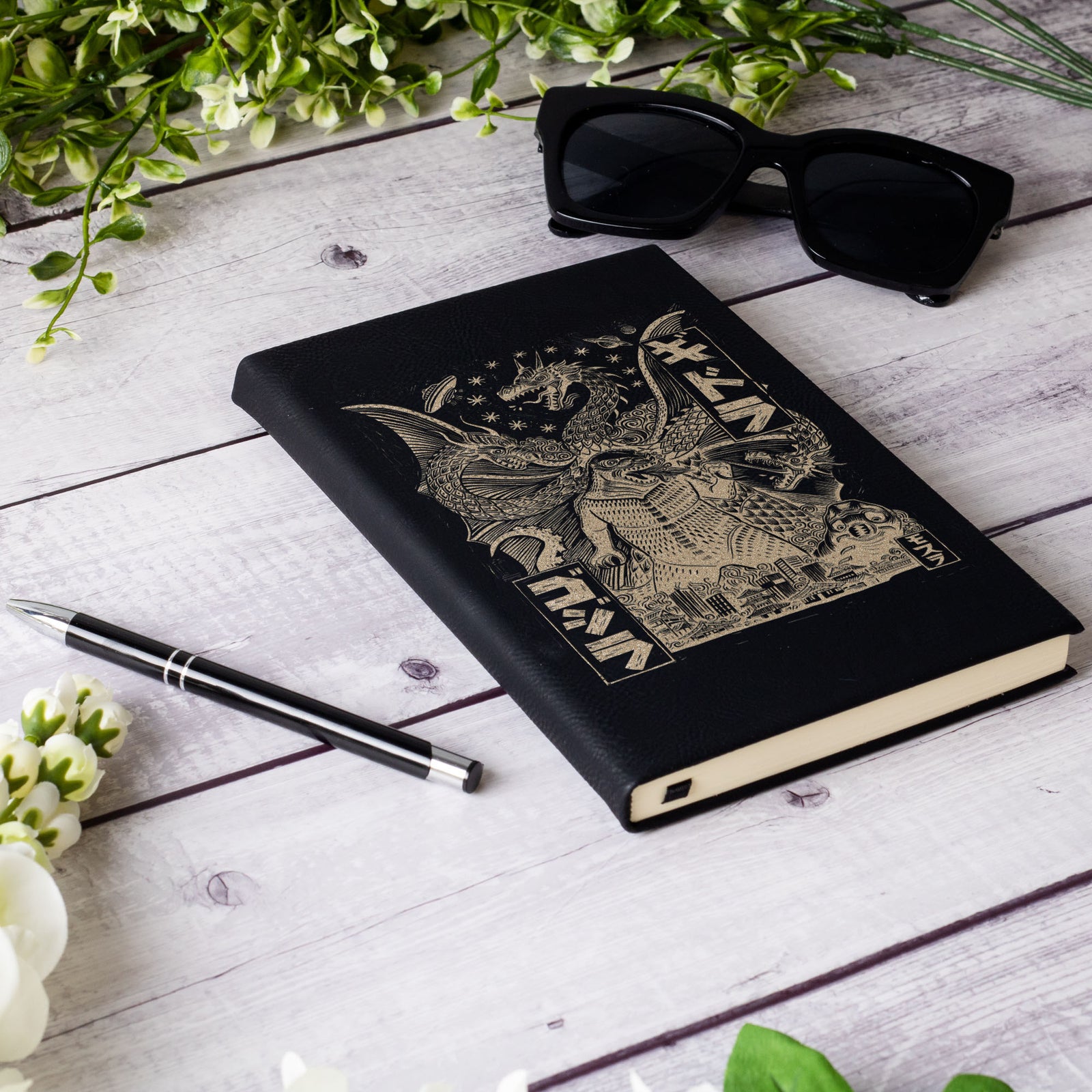 Godzilla Classic Art Journal - Laser Engraved Leather Journal v.1