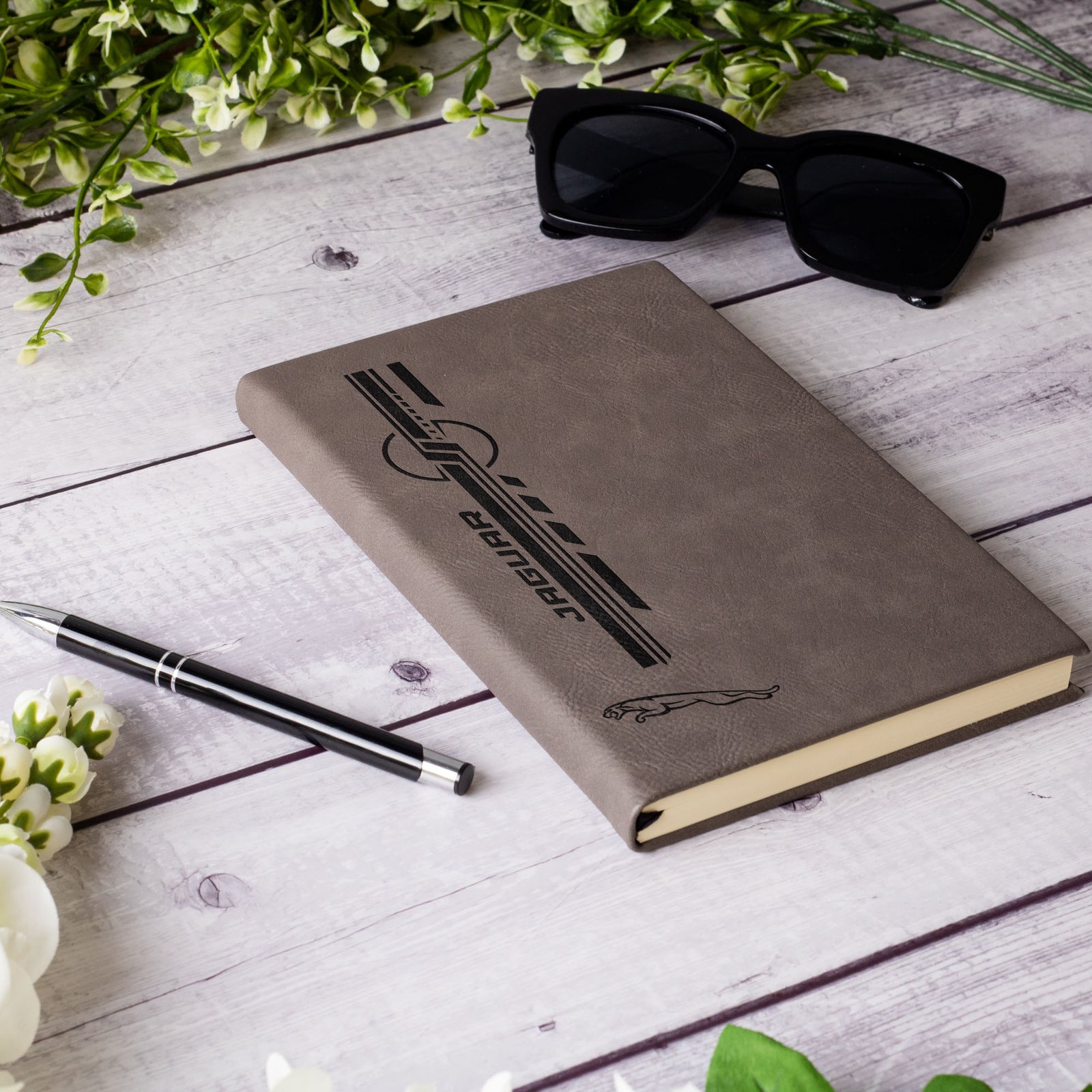 Jaguar Laser Engraved Leather Journal