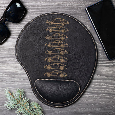 911 Silhouette Collection Engraved Leather Mouse Pad
