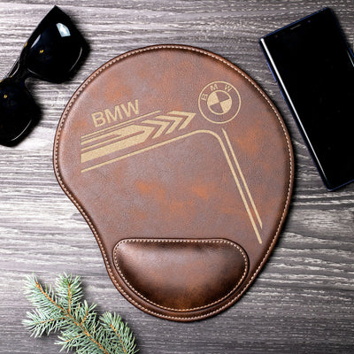 B.M.W Engraved Leather Mouse Pad