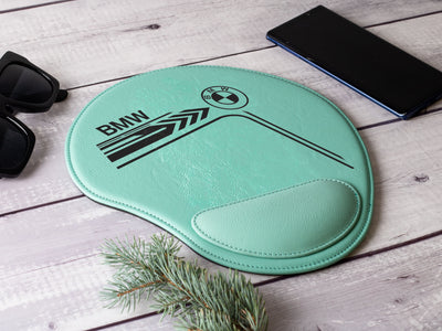 B.M.W Engraved Leather Mouse Pad